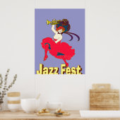 Poster Jazz Fest Lady with Horn (Cuisine)