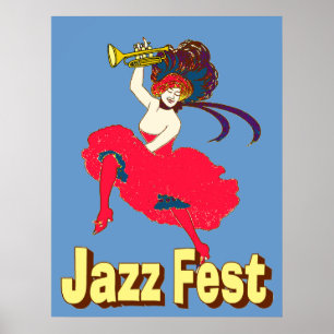 Poster Jazz Fest Lady with Horn
