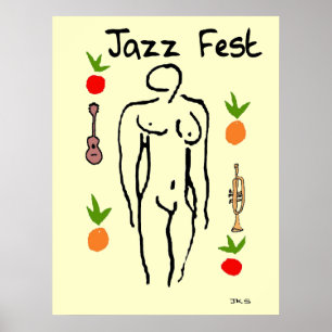 Poster Jazz Fest Matisse Style figure, ajouter du texte