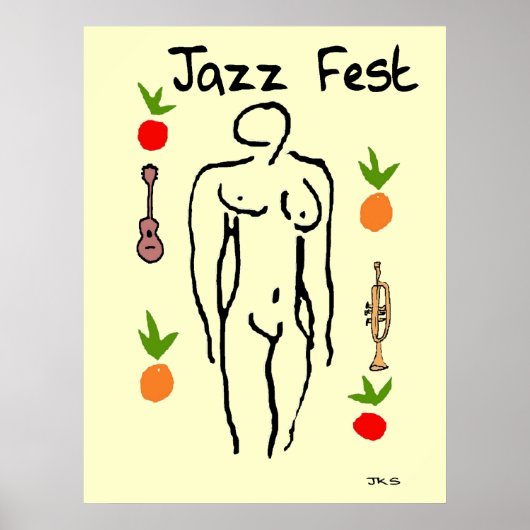 Poster Jazz Fest Matisse Style figure, ajouter du texte (Devant)
