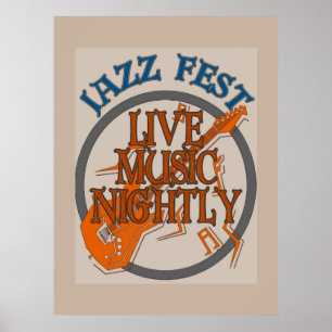 Poster Jazz Fest Music Nightly, ajouter du texte