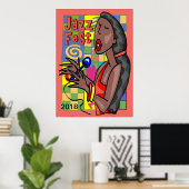 Poster Jazz Fest Singer 2018 modifier le texte (Bureau à domicile)