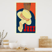 Poster Jazz Man avec Casquette jaune (Cuisine)