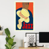 Poster Jazz Man avec Casquette jaune (Bureau à domicile)