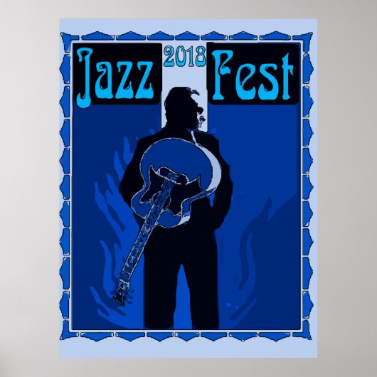 Poster Jazz Man In Blue, 2018 (Devant)