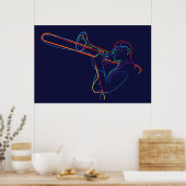 Poster Jazz trombone player (Cuisine)