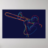Poster Jazz trombone player (Devant)