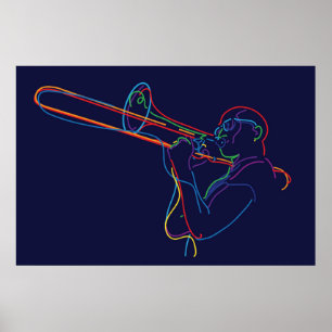 Poster Jazz trombone player