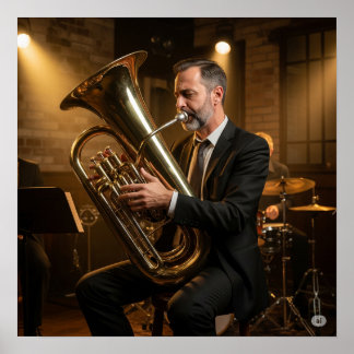 Poster Jazz Tuba vintage