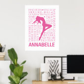 Poster Jazz Word Cloud Hot Pink Wall Art (Bureau à domicile)