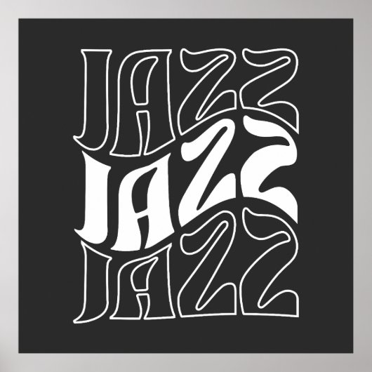 Poster Jazz Wordmark Gras Contour (Devant)