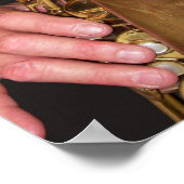 Poster Jazzman jouant du saxophone doré (Coin)