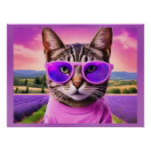 Poster Jazzy cat - - lavande (Devant)
