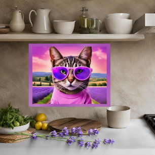 Poster Jazzy cat - - lavande
