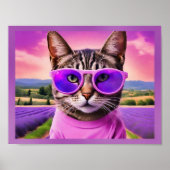 Poster Jazzy cat - - lavande (Devant)