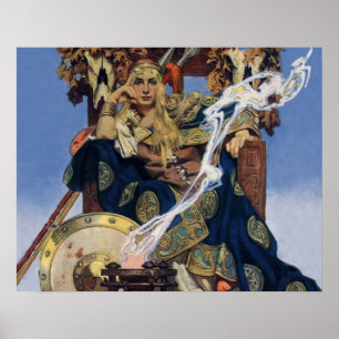 Poster JC Leyendecker Reine Maeve Guerrière Celtique