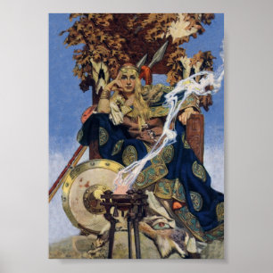 Poster JC Leyendecker Reine Maeve Guerrière Celtique