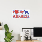 Poster J'Coeur Mon Schnauzer (Bureau à domicile)