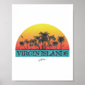 Poster Jcombs_ Îles Vierges Soleil avec palmiers _1 (Devant)