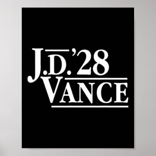 Poster Jd Vance 28 Red Vance 2028 J.d. Président Hillbill