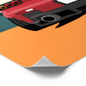 Poster JDM Red RX-7 Rear View Racing Car Illustration Art (Coin)