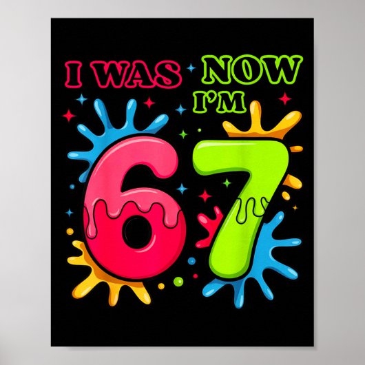 Poster Je 6 7 Anniversaire 67 Meme (Devant)