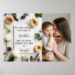 Poster Je aime ma mère Fête des mères Floral Souvenir