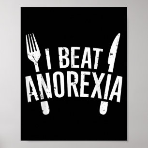 Poster Je Battre Anorexie Sensibilisation Drôle, Petite