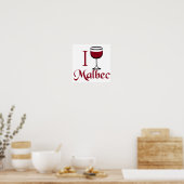Poster Je Bois Du Vin Malbec (Cuisine)
