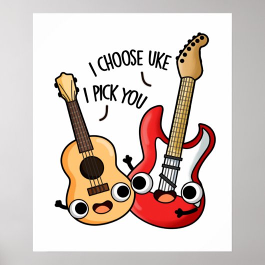 Poster Je Choisis Uke Je Vous Choisis Drôle Guitare Ukule (Devant)