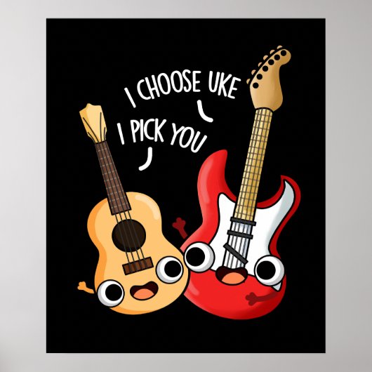 Poster Je Choisis Uke Je Vous Choisis Drôle Guitare Ukule (Devant)