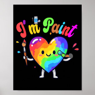 Poster Je cœur aime doigter je peins joli couple Valen