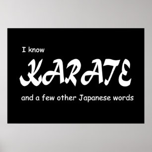 Poster Je connais Karate et d'autres mots japonais. Drôle