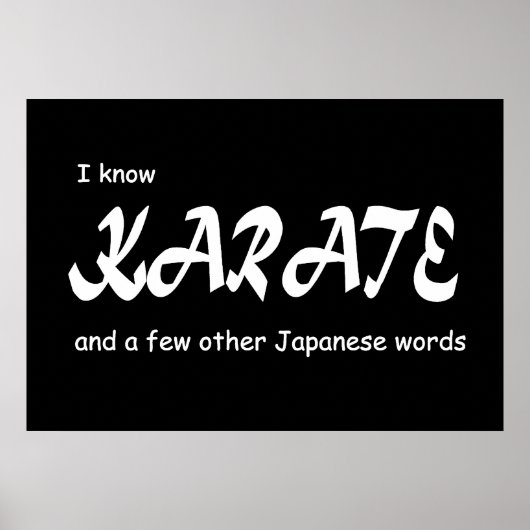 Poster Je connais Karate et d'autres mots japonais. Drôle (Devant)