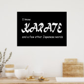 Poster Je connais Karate et d'autres mots japonais. Drôle (Cuisine)