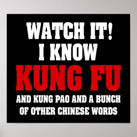 Poster Je connais Kung Fu et Kung Pao - Funny Martial Art (Devant)
