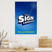 Poster Je connais la langue des signes. (ASL) (Cuisine)