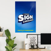 Poster Je connais la langue des signes. (ASL) (Bureau à domicile)