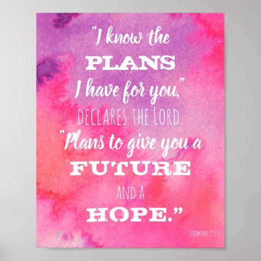 Poster Je Connais Les Plans Écriture Rose Purple Aquarell (Devant)