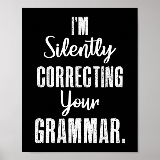Poster Je corrige ta grammaire en silence (Devant)