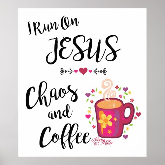 Poster Je cours sur Jésus, le chaos et le café (Devant)