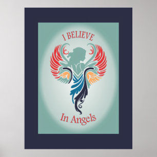 Poster Je crois à Angels Wood Tpped Tapestry