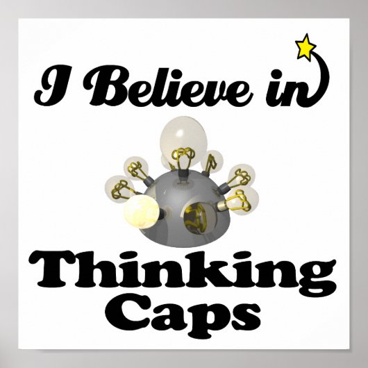 Poster je crois à la pensée casquette (Devant)
