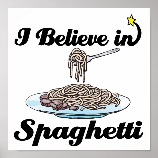 Poster je crois aux spaghetti (Devant)