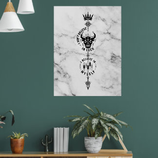 Poster Je crois en moi-même Symbole Classique de Marbre T