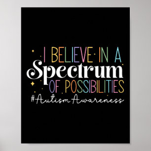 Poster Je Crois En Un Spectre De Possibilités Autisme Mai