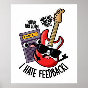 Poster Je déteste les commentaires Pun drôle de guitare