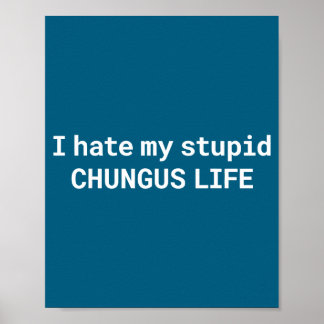 Poster Je déteste ma vie de Stud Chungus, Mème drôle 