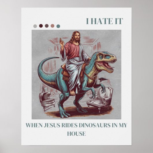 Poster Je déteste quand Jésus dirige des dinosaures dans  (Devant)