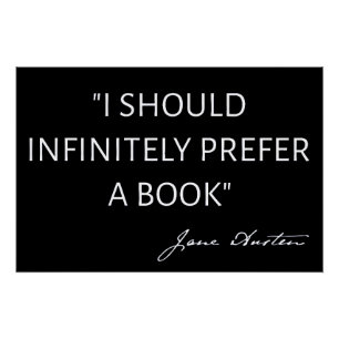 Poster Je devrais infiniment préférer un livre - Jane Aus